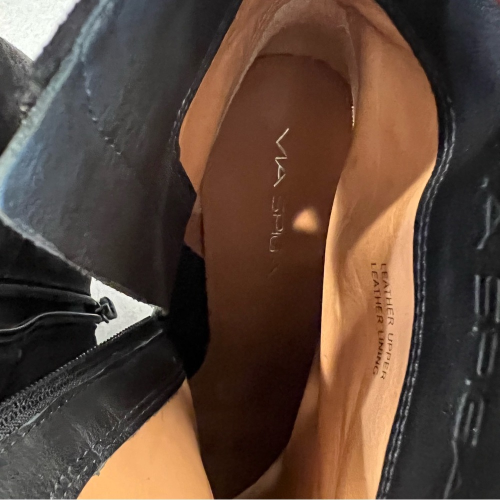 Via Spiga ~ Demetra Black Suede zipper platform ankle boot Size 10 - Picture 12 of 13